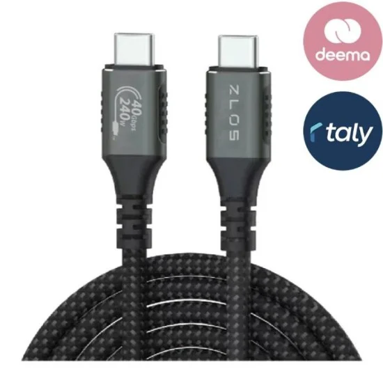 Zlos USB-C to USB-C Cable Turbocharge Thunderbolt 4 - Black